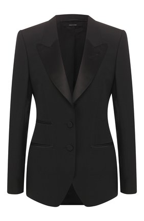 Женский жакет из смеси шерсти и шелка TOM FORD черного цвета по цене 257000 руб., арт. GI2695-FAX375 | Фото 1 Женский жакет из смеси шерсти и шелка TOM FORD черного цвета, арт. GI2695-FAX375 | Фото 1
