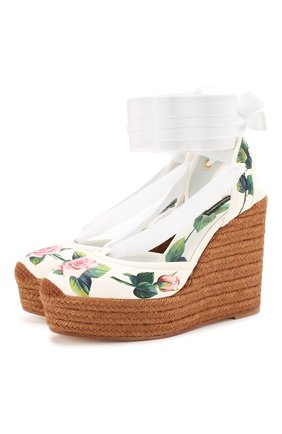 Женская кожаные туфли espadrilles DOLCE & GABBANA белого цвета по цене 55700 руб., арт. CZ0230/AX365 | Фото 1 Женская кожаные туфли espadrilles DOLCE & GABBANA белого цвета, арт. CZ0230/AX365 | Фото 1