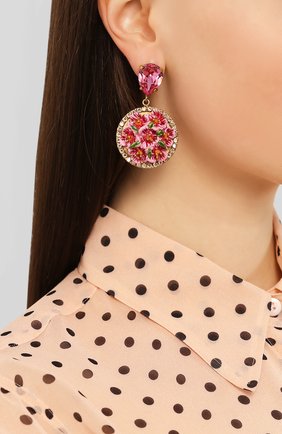 Женские клипсы DOLCE & GABBANA розового цвета по цене 57050 руб., арт. WEM2F4/W1111 | Фото 2 Женские клипсы DOLCE & GABBANA розового цвета, арт. WEM2F4/W1111 | Фото 2