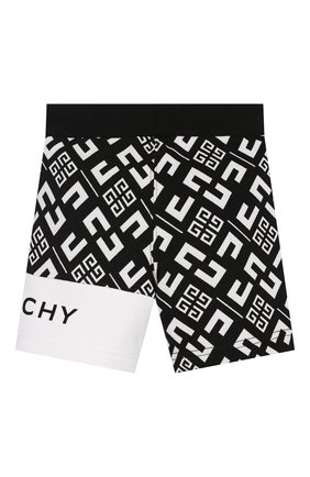 Детские хлопковые шорты GIVENCHY черно-белого цвета по цене 15950 руб., арт. H04070 | Фото 2 Детские хлопковые шорты GIVENCHY черно-белого цвета, арт. H04070 | Фото 2