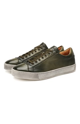 Мужские кожаные кеды SANTONI зеленого цвета по цене 37300 руб., арт. MBGL21066SP0MFG0V42 | Фото 1 Мужские кожаные кеды SANTONI зеленого цвета, арт. MBGL21066SP0MFG0V42 | Фото 1