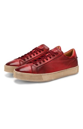 Мужские кожаные кеды SANTONI красного цвета по цене 41950 руб., арт. MBGL21066SP0MFG0R39 | Фото 1 Мужские кожаные кеды SANTONI красного цвета, арт. MBGL21066SP0MFG0R39 | Фото 1