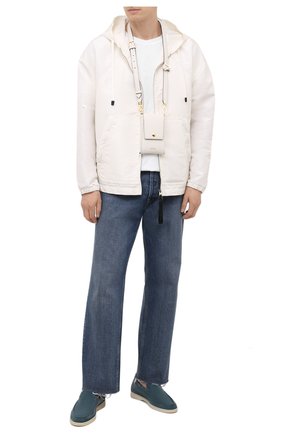 Мужские замшевые лоферы summer walk LORO PIANA бирюзового цвета по цене 58550 руб., арт. FAE8124 | Фото 2 Мужские замшевые лоферы summer walk LORO PIANA бирюзового цвета, арт. FAE8124 | Фото 2