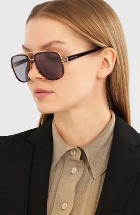 Мужские солнцезащитные очки GUCCI коричневого цвета по цене 34500 руб., арт. GG0448 004 | Фото 2 Мужские солнцезащитные очки GUCCI коричневого цвета, арт. GG0448 004 | Фото 2