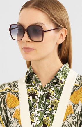 Женские солнцезащитные очки GUCCI бордового цвета по цене 25500 руб., арт. GG0544 003 | Фото 2 Женские солнцезащитные очки GUCCI бордового цвета, арт. GG0544 003 | Фото 2