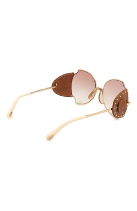 Женские солнцезащитные очки CHLOÉ золотого цвета по цене 36050 руб., арт. 166SL-722 | Фото 4 Женские солнцезащитные очки CHLOÉ золотого цвета, арт. 166SL-722 | Фото 4