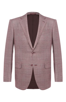 Мужской пиджак из смеси шелка и шерсти ERMENEGILDO ZEGNA бордового цвета по цене 183000 руб., арт. 749068/121220 | Фото 1 Мужской пиджак из смеси шелка и шерсти ERMENEGILDO ZEGNA бордового цвета, арт. 749068/121220 | Фото 1 (Длина (для топов): Стандартные; Рукава: Длинные; Материал подклада: Купро; Материал внешний: Шелк; 1-2-бортные: Однобортные; Пиджаки М: Прямой; Случай: Формальный; Стили: Классический)