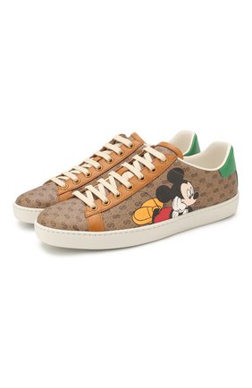 Женские кеды ace disney x gucci GUCCI коричневого цвета по цене 49000 руб., арт. 604049/HZE10 | Фото 1 Женские кеды ace disney x gucci GUCCI коричневого цвета, арт. 604049/HZE10 | Фото 1