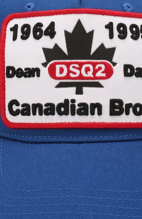 Женская хлопковая бейсболка DSQUARED2 синего цвета по цене 11000 руб., арт. BCM0315 05C00001 | Фото 3 Женская хлопковая бейсболка DSQUARED2 синего цвета, арт. BCM0315 05C00001 | Фото 3