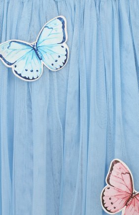 Детская юбка CHARABIA голубого цвета, арт. S13002 | Фото 3 (Случай: Вечерний, Повседневный; Материал внешний: Синтетический материал; Ростовка одежда: 10 - 11 лет | 140 - 146см, 4 года | 104 см, 5 лет | 110 см, 6 лет | 116 см, 8 лет | 128 см)