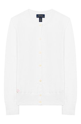 Детский хлопковый кардиган POLO RALPH LAUREN белого цвета по цене 9315 руб., арт. 312787221 | Фото 1 Детский хлопковый кардиган POLO RALPH LAUREN белого цвета, арт. 312787221 | Фото 1
