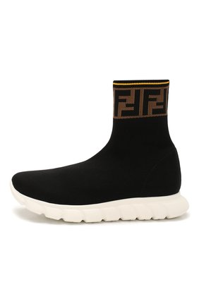 Детские текстильные кроссовки FENDI черного цвета по цене 24700 руб., арт. JMR322/A62L/27-31 | Фото 2 Детские текстильные кроссовки FENDI черного цвета, арт. JMR322/A62L/27-31 | Фото 2