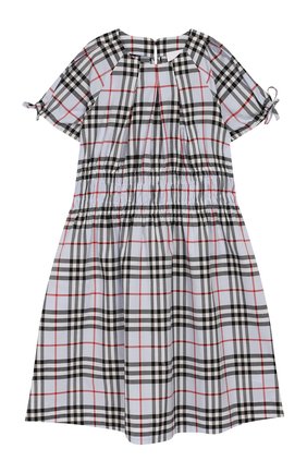 Детское хлопковое платье BURBERRY голубого цвета по цене 23350 руб., арт. 8022432 | Фото 1 Детское хлопковое платье BURBERRY голубого цвета, арт. 8022432 | Фото 1
