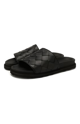 Мужские кожаные шлепанцы BOTTEGA VENETA черного цвета по цене 49450 руб., арт. 578264/VT030 | Фото 1 Мужские кожаные шлепанцы BOTTEGA VENETA черного цвета, арт. 578264/VT030 | Фото 1