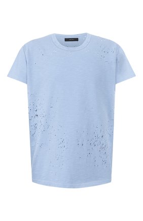Мужская хлопковая футболка AMIRI голубого цвета по цене 23275 руб., арт. Y0M03349CJ | Фото 1 Мужская хлопковая футболка AMIRI голубого цвета, арт. Y0M03349CJ | Фото 1