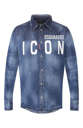 Мужская джинсовая рубашка DSQUARED2 синего цвета по цене 49300 руб., арт. S79DL0001/S30341 | Фото 1 Мужская джинсовая рубашка DSQUARED2 синего цвета, арт. S79DL0001/S30341 | Фото 1