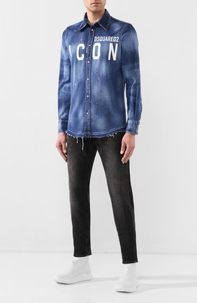 Мужская джинсовая рубашка DSQUARED2 синего цвета по цене 49300 руб., арт. S79DL0001/S30341 | Фото 2 Мужская джинсовая рубашка DSQUARED2 синего цвета, арт. S79DL0001/S30341 | Фото 2