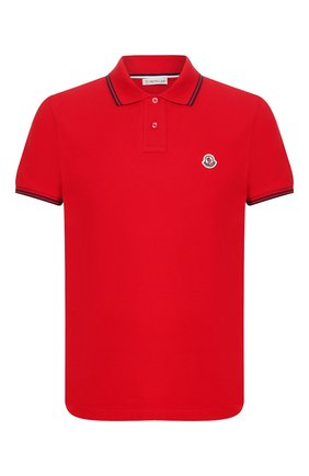 Мужское хлопковое поло MONCLER красного цвета по цене 13600 руб., арт. F1-091-8A706-00-84556 | Фото 1 Мужское хлопковое поло MONCLER красного цвета, арт. F1-091-8A706-00-84556 | Фото 1