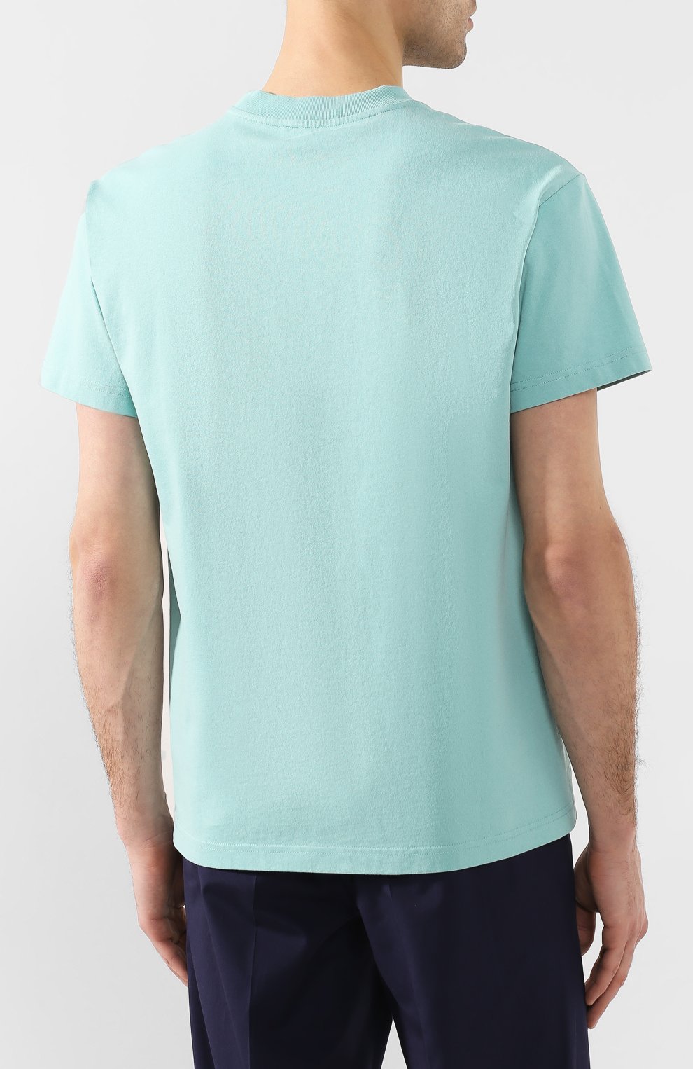 Мужская хлопковая футболка KENZO голубого цвета, арт. FA55TS5114Y0 | Фото 4 (Рукава: Короткие; Длина (для топов): Стандартные; Принт: С принтом; Материал внешний: Хлопок; Стили: Кэжуэл)