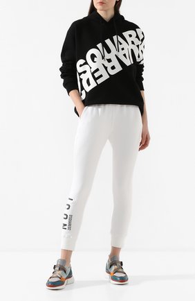 Женские хлопковые джоггеры DSQUARED2 белого цвета по цене 30850 руб., арт. S80KA0001/S25042 | Фото 2 Женские хлопковые джоггеры DSQUARED2 белого цвета, арт. S80KA0001/S25042 | Фото 2