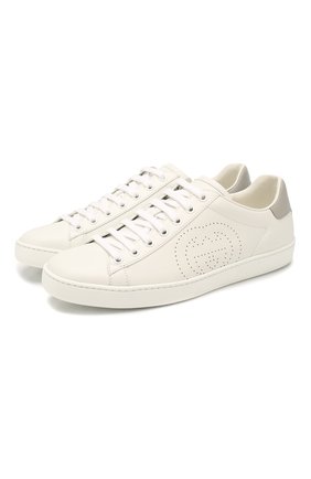 Женские кожаные кеды ace GUCCI серого цвета по цене 50200 руб., арт. 598527/AY070 | Фото 1 Женские кожаные кеды ace GUCCI серого цвета, арт. 598527/AY070 | Фото 1