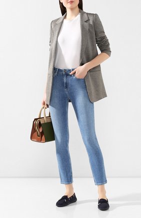 Женские замшевые мокасины TOD’S синего цвета по цене 29950 руб., арт. XXW29C0503006S | Фото 2 Женские замшевые мокасины TOD’S синего цвета, арт. XXW29C0503006S | Фото 2