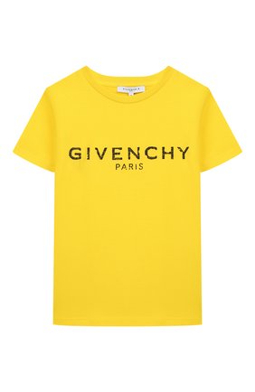 Детская хлопковая футболка GIVENCHY желтого цвета по цене 6930 руб., арт. H25H47 | Фото 1 Детская хлопковая футболка GIVENCHY желтого цвета, арт. H25H47 | Фото 1