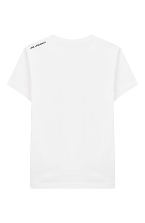 Детская хлопковая футболка KARL LAGERFELD KIDS белого цвета по цене 4250 руб., арт. Z25218 | Фото 2 Детская хлопковая футболка KARL LAGERFELD KIDS белого цвета, арт. Z25218 | Фото 2