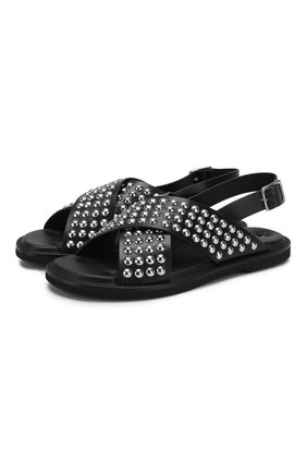 Мужские кожаные сандалии ALEXANDER MCQUEEN черного цвета по цене 51900 руб., арт. 604271/WHRWB | Фото 1 Мужские кожаные сандалии ALEXANDER MCQUEEN черного цвета, арт. 604271/WHRWB | Фото 1
