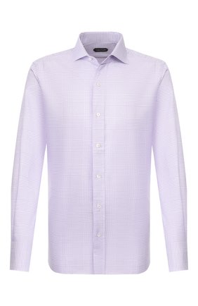 Мужская хлопковая сорочка TOM FORD фиолетового цвета по цене 39900 руб., арт. 7FT635/94S1AX | Фото 1 Мужская хлопковая сорочка TOM FORD фиолетового цвета, арт. 7FT635/94S1AX | Фото 1