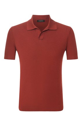 Мужское хлопковое поло ERMENEGILDO ZEGNA красного цвета по цене 46700 руб., арт. UUC96/C32 | Фото 1 Мужское хлопковое поло ERMENEGILDO ZEGNA красного цвета, арт. UUC96/C32 | Фото 1 (Рукава: Короткие; Материал внешний: Хлопок; Длина (для топов): Стандартные; Воротник: Открытый ворот; Застежка: Открытый ворот)