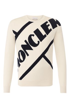Мужской хлопковый джемпер MONCLER белого цвета по цене 29400 руб., арт. F1-091-9C703-00-V9085 | Фото 1 Мужской хлопковый джемпер MONCLER белого цвета, арт. F1-091-9C703-00-V9085 | Фото 1