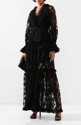 Женское платье-макси DOLCE & GABBANA черного цвета по цене 572000 руб., арт. F6G8WT/HLMQJ | Фото 2 Женское платье-макси DOLCE & GABBANA черного цвета, арт. F6G8WT/HLMQJ | Фото 2
