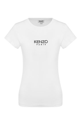 Женская хлопковая футболка KENZO белого цвета по цене 8350 руб., арт. FA52TS710937 | Фото 1 Женская хлопковая футболка KENZO белого цвета, арт. FA52TS710937 | Фото 1
