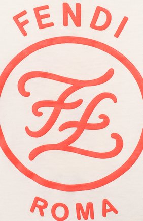 Детский хлопковая футболка FENDI белого цвета по цене 9505 руб., арт. BFI112/7AJ/12M-24M | Фото 3 Детский хлопковая футболка FENDI белого цвета, арт. BFI112/7AJ/12M-24M | Фото 3