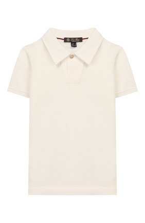 Детское хлопковое поло LORO PIANA белого цвета по цене 18500 руб., арт. FAL0927 | Фото 1 Детское хлопковое поло LORO PIANA белого цвета, арт. FAL0927 | Фото 1