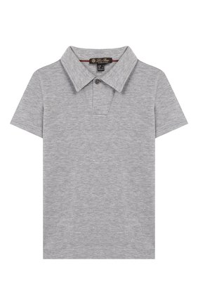 Детское хлопковое поло LORO PIANA серого цвета по цене 18500 руб., арт. FAL0927 | Фото 1 Детское хлопковое поло LORO PIANA серого цвета, арт. FAL0927 | Фото 1