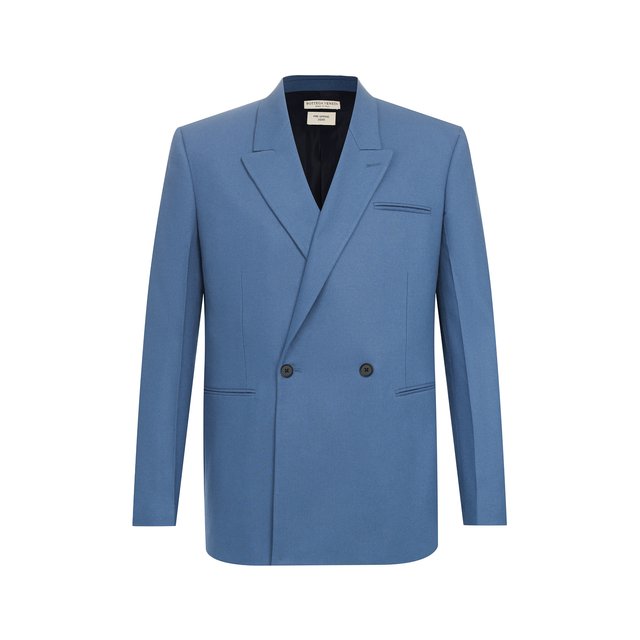 Кашемировый пиджак Bottega Veneta синего цвета