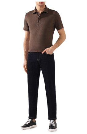 Мужское льняное поло ERMENEGILDO ZEGNA коричневого цвета по цене 39350 руб., арт. UU564/723 | Фото 2 Мужское льняное поло ERMENEGILDO ZEGNA коричневого цвета, арт. UU564/723 | Фото 2 (Материал внешний: Лен; Длина (для топов): Стандартные; Рукава: Короткие; Застежка: Пуговицы; Региональные ограничения белый список (Axapta Mercury): RU)