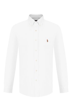 Мужская хлопковая рубашка POLO RALPH LAUREN белого цвета по цене 9950 руб., арт. 710728724 | Фото 1 Мужская хлопковая рубашка POLO RALPH LAUREN белого цвета, арт. 710728724 | Фото 1