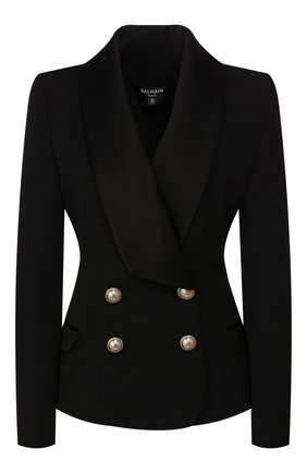 Женский шерстяной жакет BALMAIN черного цвета по цене 165500 руб., арт. TF17515/167L | Фото 1 Женский шерстяной жакет BALMAIN черного цвета, арт. TF17515/167L | Фото 1