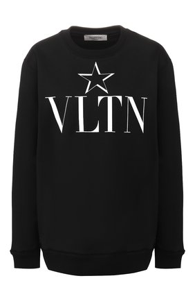 Женская хлопковый свитшот VALENTINO черного цвета по цене 43400 руб., арт. TB3MF05C5B3 | Фото 1 Женская хлопковый свитшот VALENTINO черного цвета, арт. TB3MF05C5B3 | Фото 1