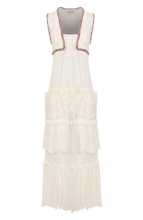 Женское шелковое платье LANVIN белого цвета по цене 299500 руб., арт. RW-DR356K-4308-P20 | Фото 1 Женское шелковое платье LANVIN белого цвета, арт. RW-DR356K-4308-P20 | Фото 1
