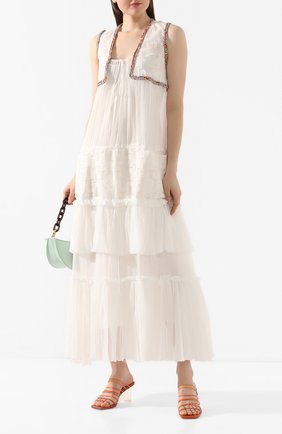 Женское шелковое платье LANVIN белого цвета по цене 299500 руб., арт. RW-DR356K-4308-P20 | Фото 2 Женское шелковое платье LANVIN белого цвета, арт. RW-DR356K-4308-P20 | Фото 2