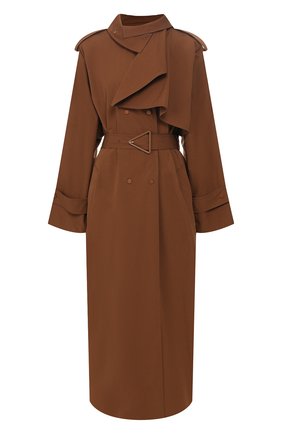 Женский тренч из смеси хлопка и вискозы BOTTEGA VENETA коричневого цвета по цене 222000 руб., арт. 609119/VK0N0 | Фото 1 Женский тренч из смеси хлопка и вискозы BOTTEGA VENETA коричневого цвета, арт. 609119/VK0N0 | Фото 1