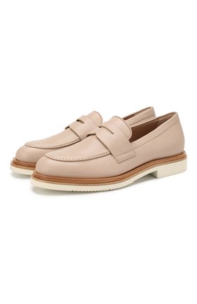 Женские кожаные пенни-лоферы SANTONI светло-бежевого цвета по цене 37550 руб., арт. WUUS58668PANTGLYP10 | Фото 1 Женские кожаные пенни-лоферы SANTONI светло-бежевого цвета, арт. WUUS58668PANTGLYP10 | Фото 1