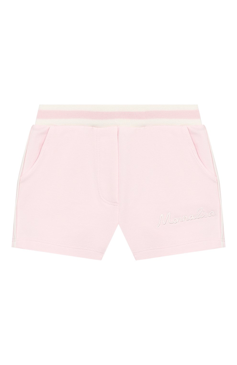 Детские хлопковые шорты MONNALISA розового цвета, арт. 395408 | Фото 1 (Случай: Повседневный; Материал внешний: Хлопок)