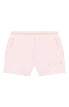 Детские хлопковые шорты MONNALISA розового цвета, арт. 395408 | Фото 1 (Случай: Повседневный; Материал внешний: Хлопок)