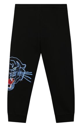 Детские хлопковые джоггеры MARCELO BURLON KIDS OF MILAN черного цвета по цене 14500 руб., арт. 20E/B/MB/3003/0020/2-6Y | Фото 2 Детские хлопковые джоггеры MARCELO BURLON KIDS OF MILAN черного цвета, арт. 20E/B/MB/3003/0020/2-6Y | Фото 2