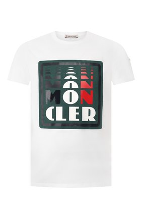 Мужская хлопковая футболка MONCLER белого цвета по цене 14700 руб., арт. F1-091-8C710-10-8390T | Фото 1 Мужская хлопковая футболка MONCLER белого цвета, арт. F1-091-8C710-10-8390T | Фото 1
